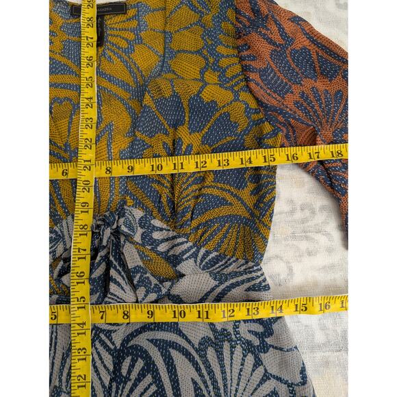 BCBGMAXAZRIA Ivy Cotton Silk Blocked Floral Print Tie Front Romper Size XS - Picture 10 of 13